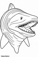 Basking Shark Face coloring Page sketch template