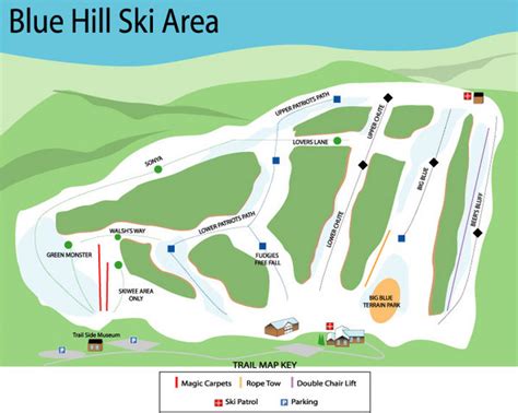 Blue Hills Ski Area Ski Trail Map - Milton Massachusetts United States ...