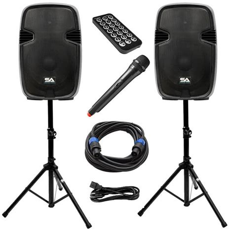 Seismic Audio Active 15 Inch PA Speaker System - Bluetooth, Wireless ...