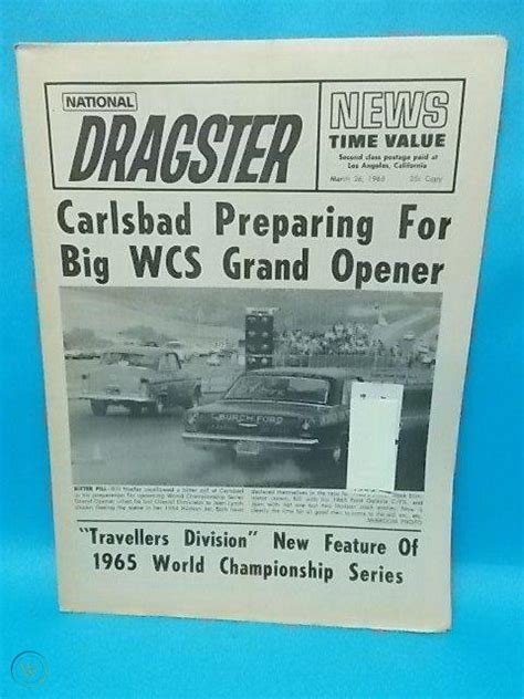 National Dragster Car Racing Magazine Newspaper NHRA Hot Rod 3-26-65 ...