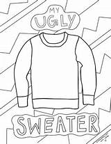 Winter Christmas Ugly Sweater Coloring Page By Elementary Art With Sarah sketch template