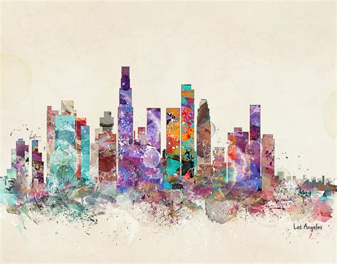 Los Angeles Skyline Painting at PaintingValley.com | Explore collection ...