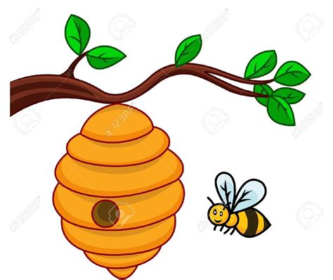 Beehive On A Tree Clipart - clipartsgram.com | Cartoon bee, Bee clipart, Bee hive