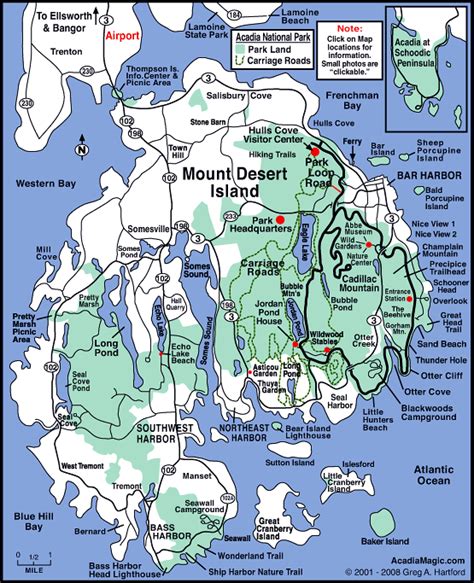 Acadia Map - Mount Desert Island Maine