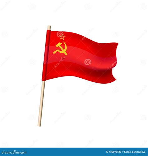 Flag of USSR. Hammer and Sickle on a Red Background Stock Vector - Illustration of color, empty ...