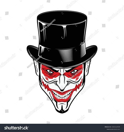 Drawing Jokers Head Top Hat Comedian Stock Vector (Royalty Free ...