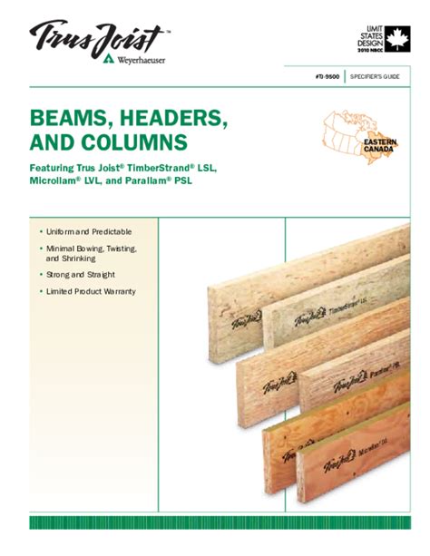 (PDF) BeaMS, HeadeRS, AND COLUMNS Featuring Trus Joist ® TimberStrand ...