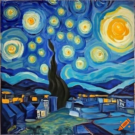 Starry night painting by georgia o'keefe on Craiyon