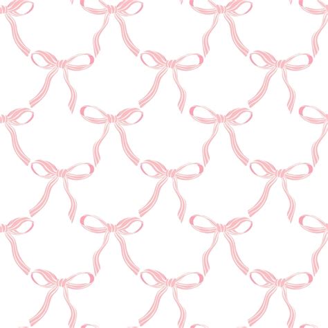 Premium Vector | Cute coquette pattern seamless pink ribbon bow isolated on white background