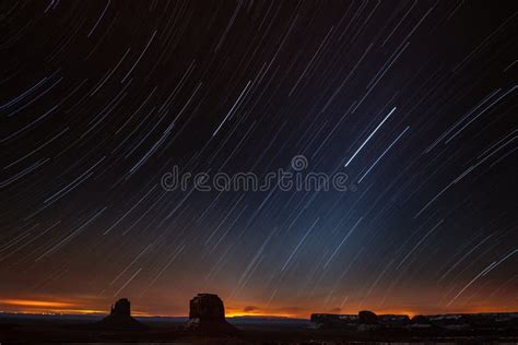 Night Sky Above Monument Valley. Stock Image - Image of milky, nature ...