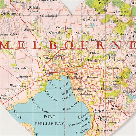 Melbourne Map Heart Print By Bombus Off The Peg | notonthehighstreet.com