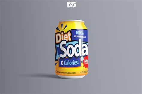 Premium Soda Can Label Mockup