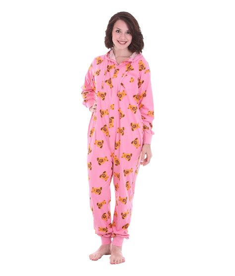 Cute Adult Onesie - Teddy Bear Print on Pink | Funzee