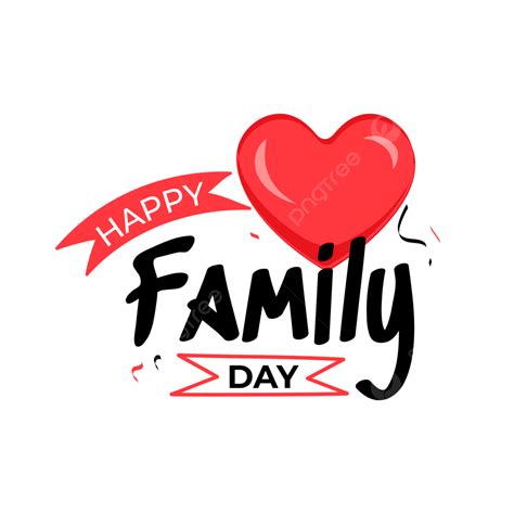 Happy Family Day Clipart With Hearts, Hearts Clipart, Family Clipart, Happy Clipart PNG and ...