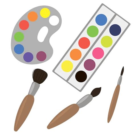 Premium Vector | A set for drawing. a set of brushes. a cup for ...