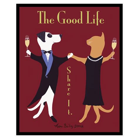 The Good Life, Fine Art Print Framed, 50 x 65 cm | Retro art, Life poster, Life is good