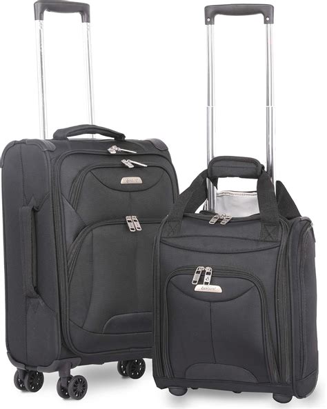 Amazon.com: Aerolite 21” Inch Carry On Lightweight 4 Wheel Spinner Suitcase & 16” Under Seat Bag ...