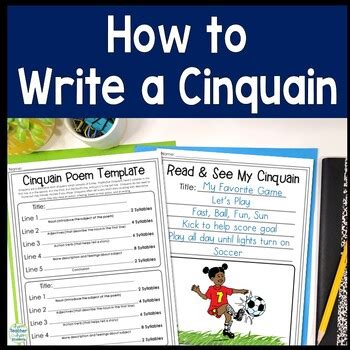 Cinquain Poem Template: Cinquain Template, Examples, Final Paper & Rubric