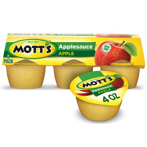 Mott's Applesauce, 4 oz cups, 6 count - Walmart.com - Walmart.com