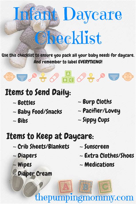 Infant Daycare Checklist - Need help getting organized for daycare? Find out my list on what to ...