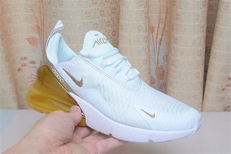 Nike Air Max 270 White Gold Glitter Swoosh