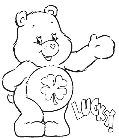 Good Luck Care Bear Coloring Pages | Bear coloring pages, Cartoon coloring pages, Disney ...