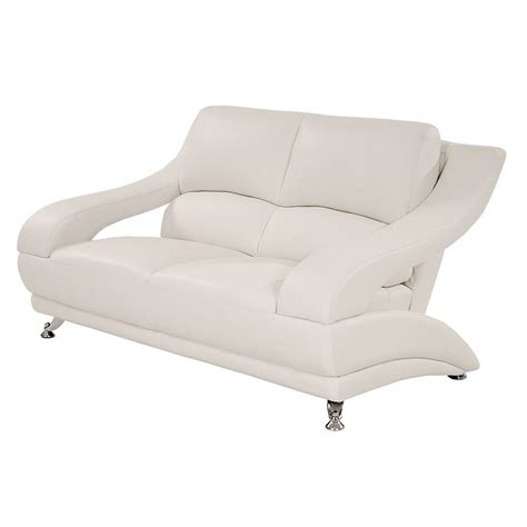 White Leather Loveseat – Flower Love