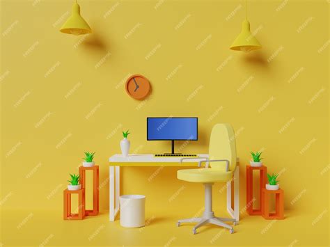 Premium Photo | Workspace background design 3d illustration