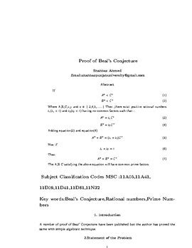 Proof of Beal's Conjecture by shahbaz Ahmed | TPT