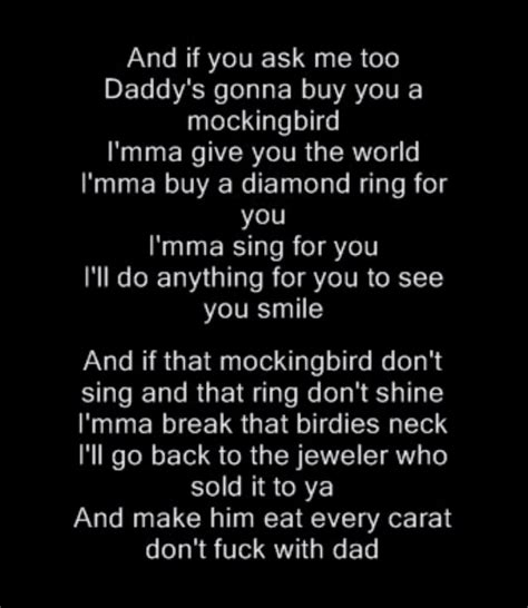 mocking bird eminem, the one song by him I actually like | Rap quotes, Eminem songs, Song lyric ...