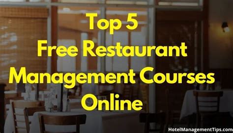 Top 7 Free Restaurant Management Courses Online | Restaurant management ...