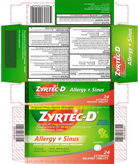 ZYRTEC-D- cetirizine hydrochloride and pseudoephedrine hydrochloride tablet, film coated ...