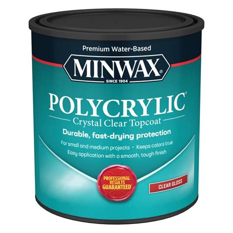 Minwax Polycrylic Clear Gloss Water-Based Polyurethane (1-Quart) in the ...