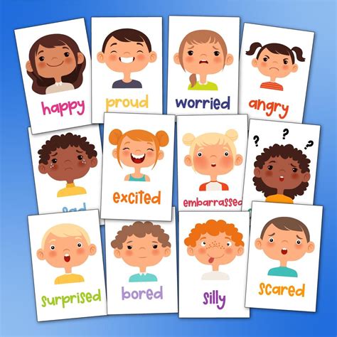 Emotions Flashcards | Emotions cards, Toddler learning activities, Kids ...