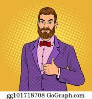3 Man With Beard Thumbs Up Coloring Book Vector Clip Art | Royalty Free - GoGraph