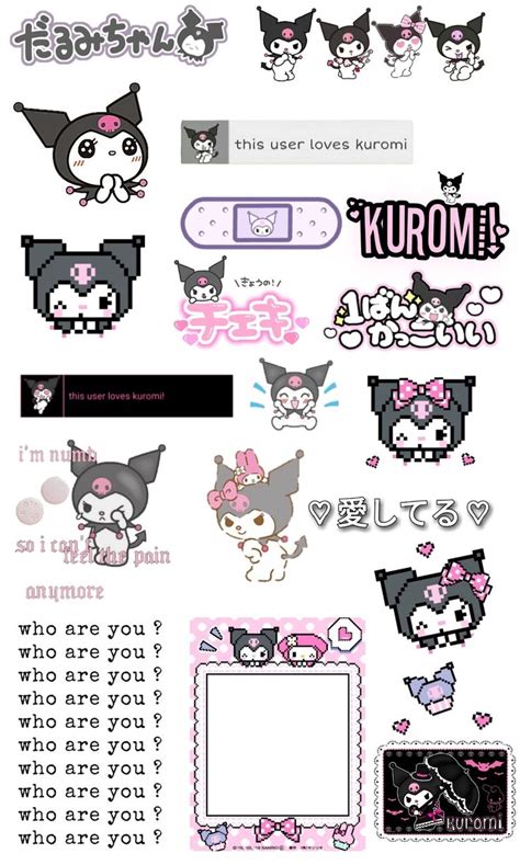 Kuromi stickers printable in 2024 | Printable stickers, Stickers ...