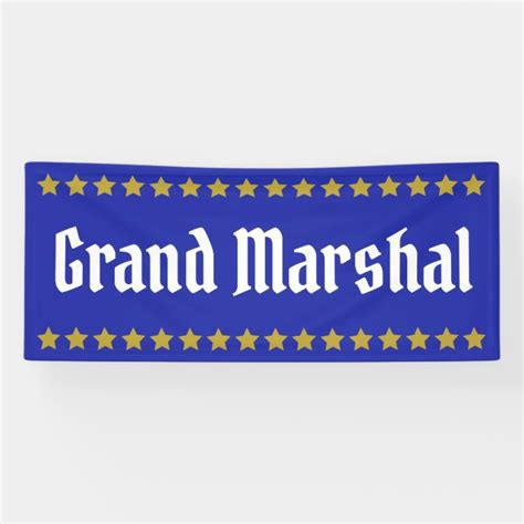 Parade Grand Marshal with gold stars Banner | Zazzle.com