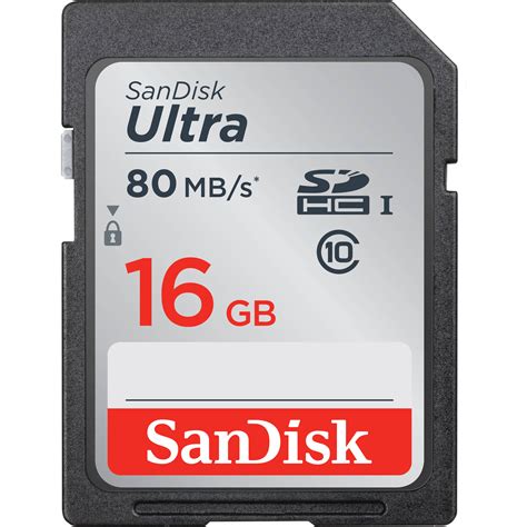 SanDisk 16GB Ultra UHS-I SDHC Memory Card SDSDUNC-016G-GN6IN B&H