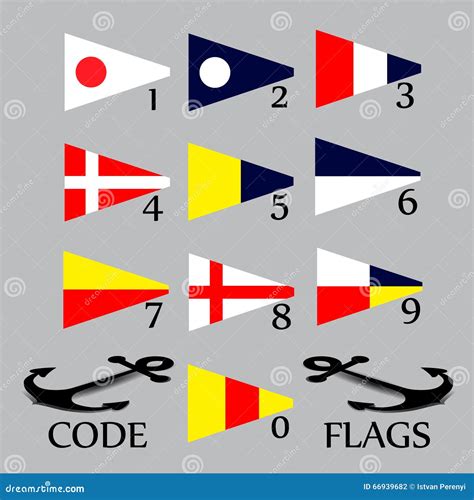 Complete Set Of Nautical Flags For Numbers Stock Vector - Image: 66939682