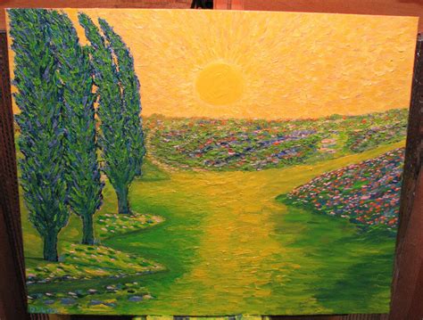 Van Gogh Sunflower Wheatfield Sun Oil Painting For Sale