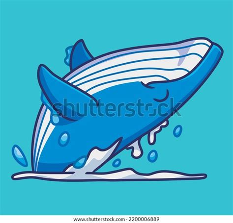 Cute Blue Whale Jumping Humpback Happy Stock Vector (Royalty Free ...