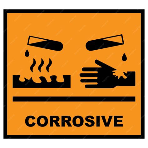 Premium Vector | Chemical hazard icon corrosive warning symbol vector illustration design