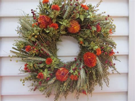 Fall Dried Flower Wreath Mixed Flowers in Autumn Colors. $26.00, via Etsy. Dried Flower Wreaths ...