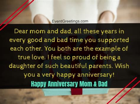 25 Amazing Happy Anniversary Mom And Dad Quotes And Wishes - Wishes Disney