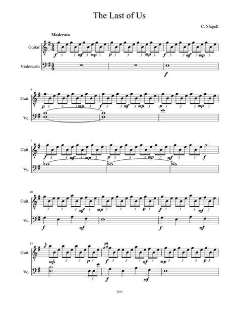 The Last of Us guitar and cello Sheet music for Guitar, Cello ...