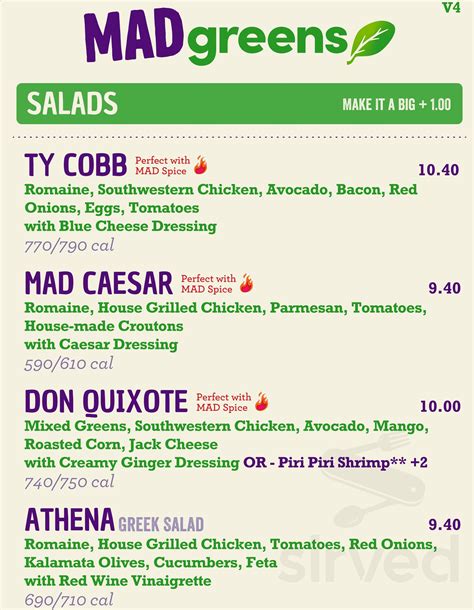 MAD Greens - North Scottsdale Rd. & Acoma menu in Scottsdale, Arizona, USA