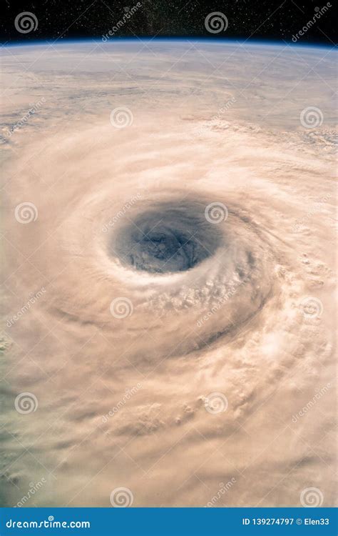 Super Massive Typhoon Eye from the Space. Stock Image - Image of pacific, space: 139274797