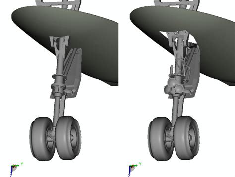 Geometry of the partially-dressed and fully-dressed nose landing gear... | Download Scientific ...