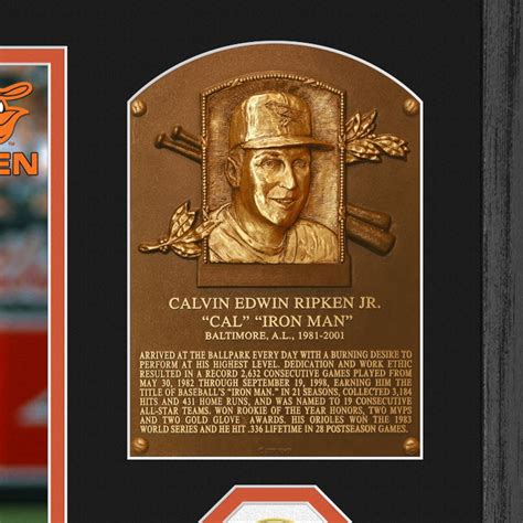 Highland Mint Cal Ripken Hall of Fame Plaque Bronze Coin 13 x 16 Photo Mint