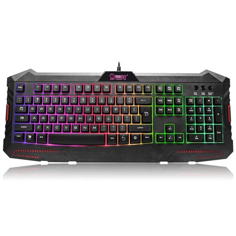 Rainbow Backlight Game Keyboard 104 Keys USB Wired Computer Gaming ...